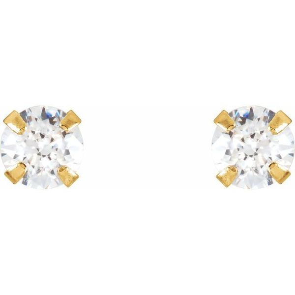 Round 4-Prong Youth Stud Earrings - Image 2