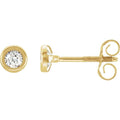 Round Bezel-Set Youth Stud Earrings