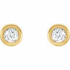 Round Bezel-Set Youth Stud Earrings - Image 2