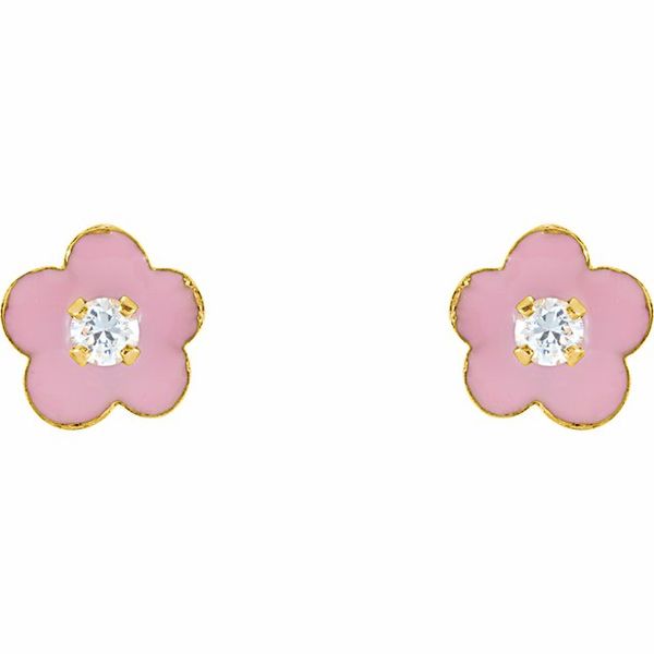 Youth Enamel Flower Earrings - Image 2