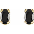 Oval 4-Prong Scroll Setting® Stud Earrings - Image 2