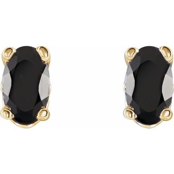 Oval 4-Prong Scroll Setting® Stud Earrings - Image 2
