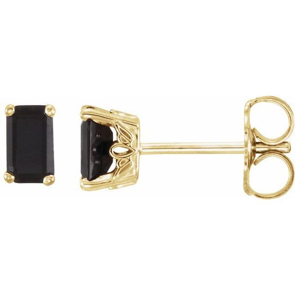 Emerald 4-Prong Scroll Setting® Stud Earrings
