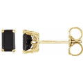 Emerald 4-Prong Scroll Setting® Stud Earrings