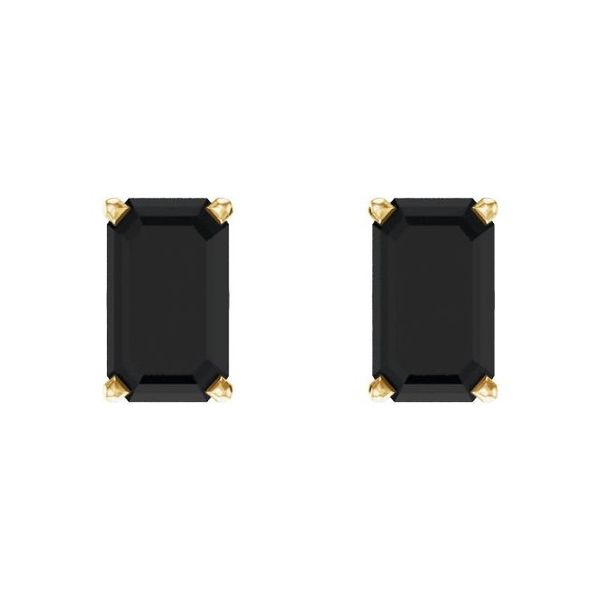 Emerald 4-Prong Scroll Setting® Stud Earrings - Image 2