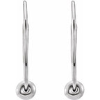 Youth Hoop Earrings with Bead - Image 2