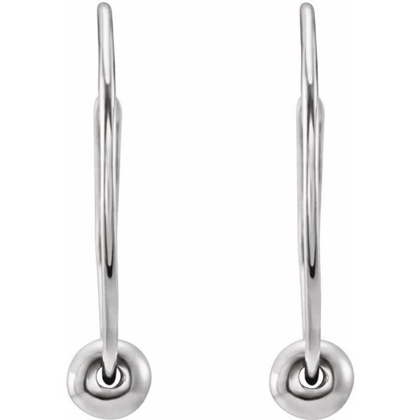 Youth Hoop Earrings with Bead - Image 2