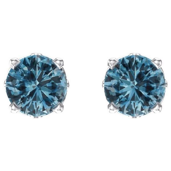 Round 4-Prong Scroll Setting® Stud Earrings - Image 2