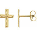 Youth Diamond-Cut Cross Earrings