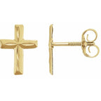 Youth Diamond-Cut Cross Earrings