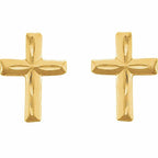 Youth Diamond-Cut Cross Earrings - Image 2