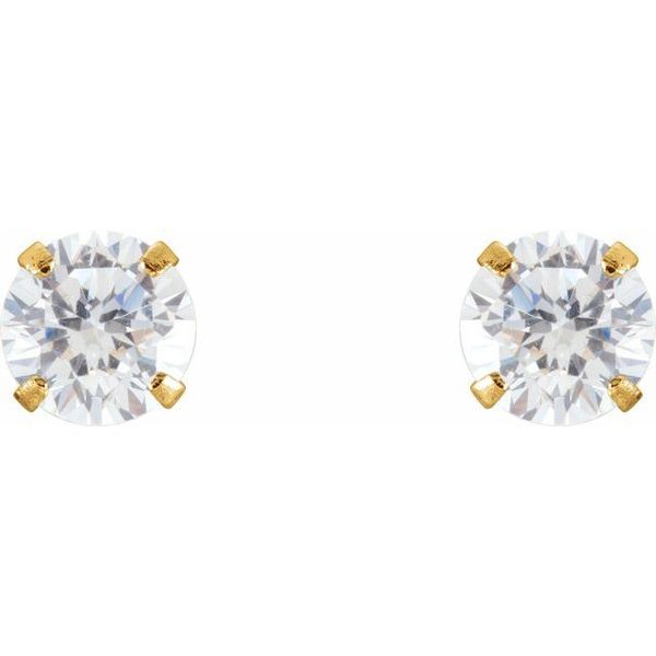 Round 4-Prong Youth Stud Earrings - Image 2
