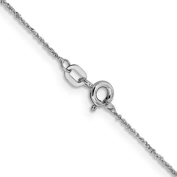 Leslie's 14K White Gold .8mm Sparkle Singapore Chain - Image 3