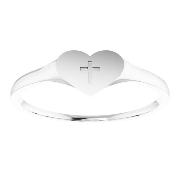 Youth Heart & Cross Ring - Image 3