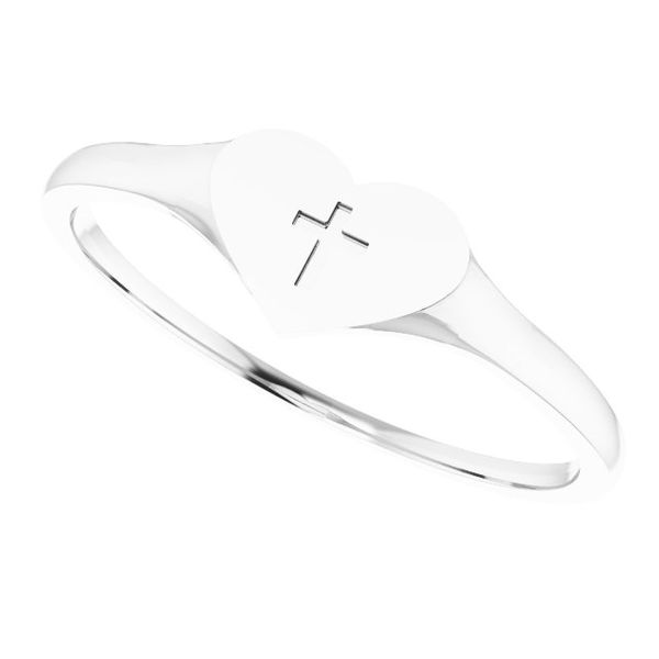 Youth Heart & Cross Ring - Image 5