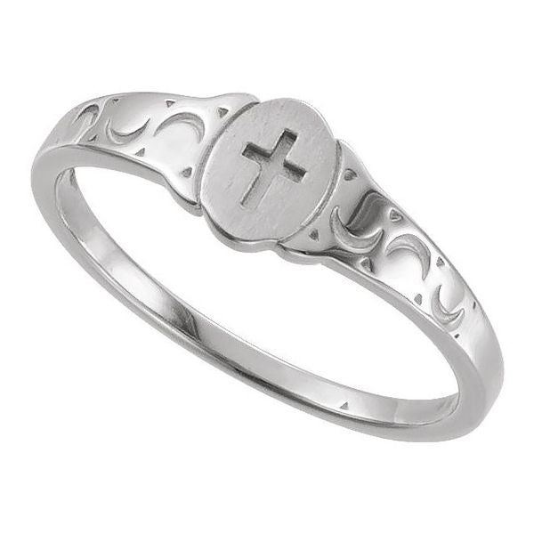 Youth Cross Signet Ring - Image 4