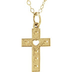 Youth Pierced Heart Cross Necklace