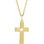 Youth Pierced Heart Cross Necklace - Image 3
