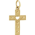 Youth Pierced Heart Cross Pendant