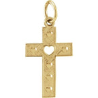 Youth Pierced Heart Cross Pendant