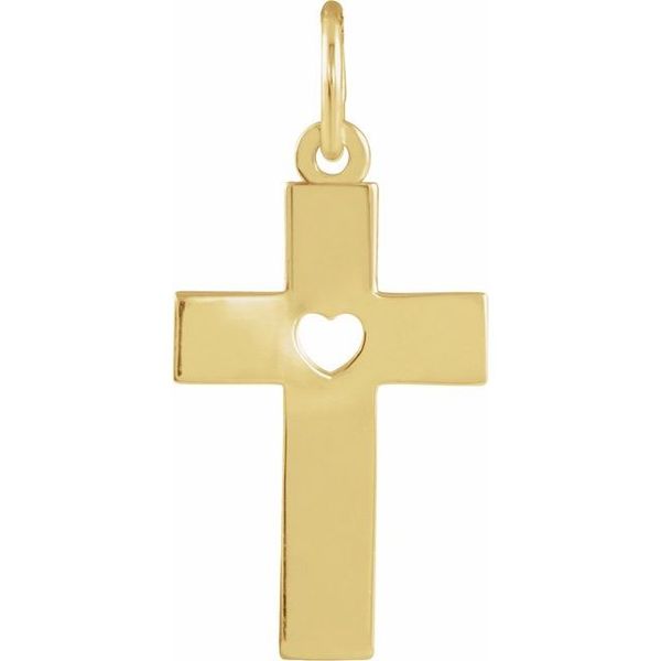 Youth Pierced Heart Cross Pendant - Image 3