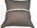 Gabriel NY 14K Yellow White Gold .33ctw Bujukan Bead Cuff Bracelet with Pave Diamond Stations S1219600 size 6.5