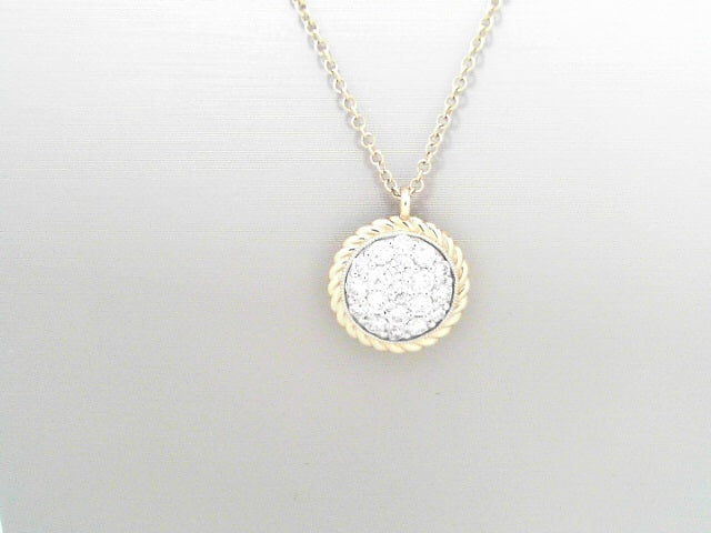 Gabriel NY 14K YG  .50 ctw Pave Halo Necklace S1336577