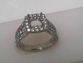 14K White Gold Cushion Halo Diamond Engagement Ring