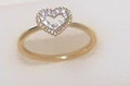 14ky .07 dtw Open Heart Ring Sz 6.5