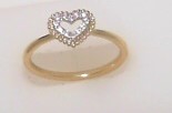 14ky .07 dtw Open Heart Ring Sz 6.5