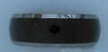 MENS BLACK BAND WITH POLISHED SILVER EDGES Sz10