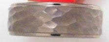 8MM MENS BAND HAMMERED CENTER WITH POLISHED EDGES Sz 10