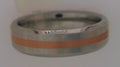 WHITE TUNGSTEN BAND WITH ROSE GOLD PLATED INLAY Sz 10