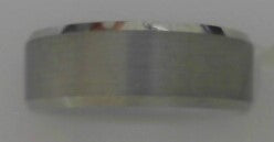 WHITE TUNGSTEN MENS BAND BRUSHED CENTER WITH POLISHED EDGES SZ 10