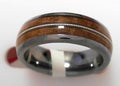 Tungsten, Whiskey Barrel Cigar Leaf <br>8mm Sz 10