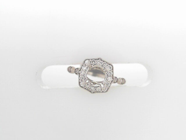 Diamond Semi Mount Ring .33ct 14K White Gold