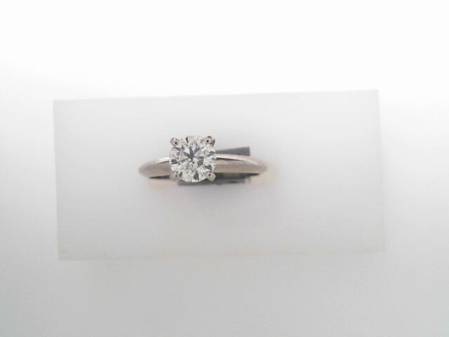 Diamond Solitaire Ring Round .75ct 14K White Gold