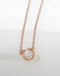 Diamond Solitaire Bezel Pendant .20ct 14K Rose Gold