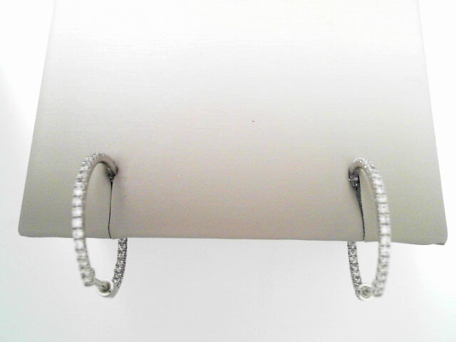 Gabriel NY 14K WG French Pave 20mm Inside/ Out Diamond Hoop Earrings .75ctw S1541322