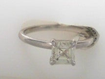 Diamond Solitaire Ring Ascher 1.0ct 14K White Gold