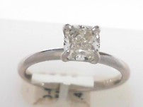 Diamond Solitaire Ring Cushion 1.0ct 14K White Gold