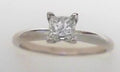Diamond Solitaire Ring Princess .50ct 14K White Gold