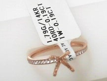 Diamond Semi Mount Ring .19ct 14K Rose Gold