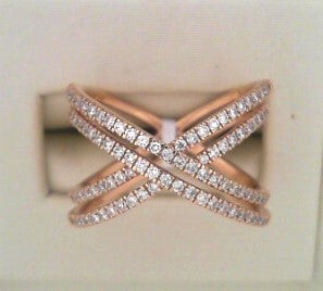 14k Rose gold .59 dtw Sz 6.5