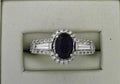 Diamond and Sapphire Ring 1.2ctw 14K White Gold