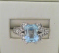 Diamond and Blue Topaz Ring 1.0ct 14K White Gold