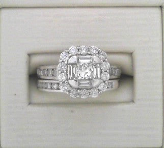 Diamond Bridal Set 1.40ct 14K White Gold