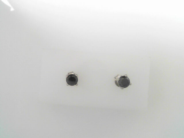 Sterling Silver .50ctw Black Diamond Earrings