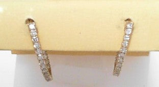 Diamond Hoop Earrings .75ct 14K Yellow Gold