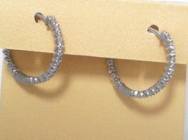 Diamond Hoop Earrings .75ct 14K White Gold